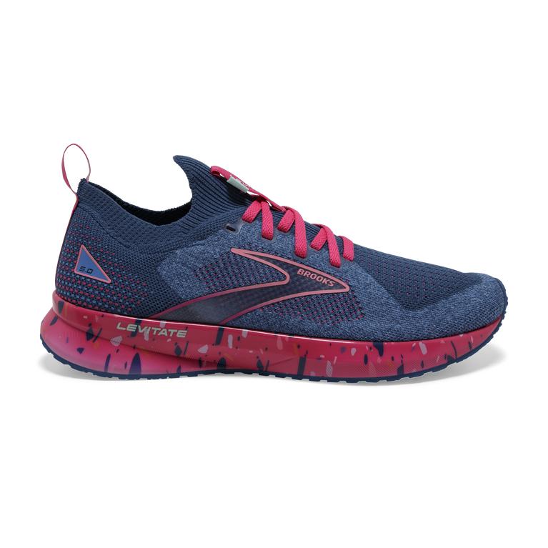 Brooks LEVITATE STEALTHFIT 5 Energy Return Road Running Shoes Womens Canada - Blue/Beetroot/Plume (M